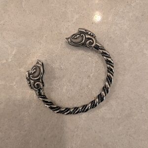 Grimfrost Stainless Steel Twisted Viking Cuff Torq Bracelet